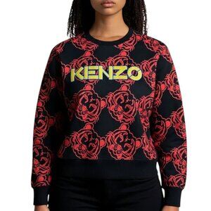 Kenzo Chinese New Year Tiger Print Logo Crew Sweatshirt